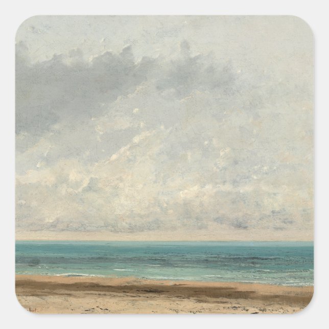 Calm Sea – Gustave Courbet Square Sticker (Front)