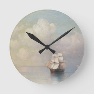 Calm Seas Ivan Aivazovsky seascape waterscape sea Round Clock