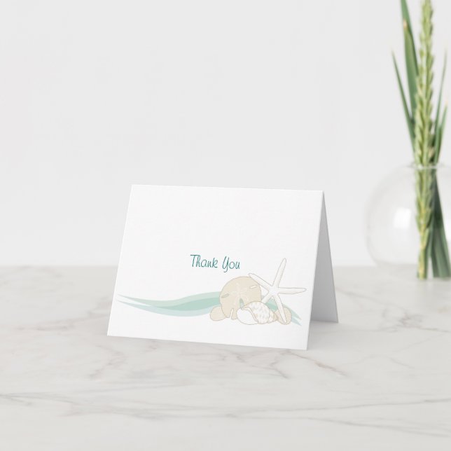 Calm Seashells Thank You Card (Front)