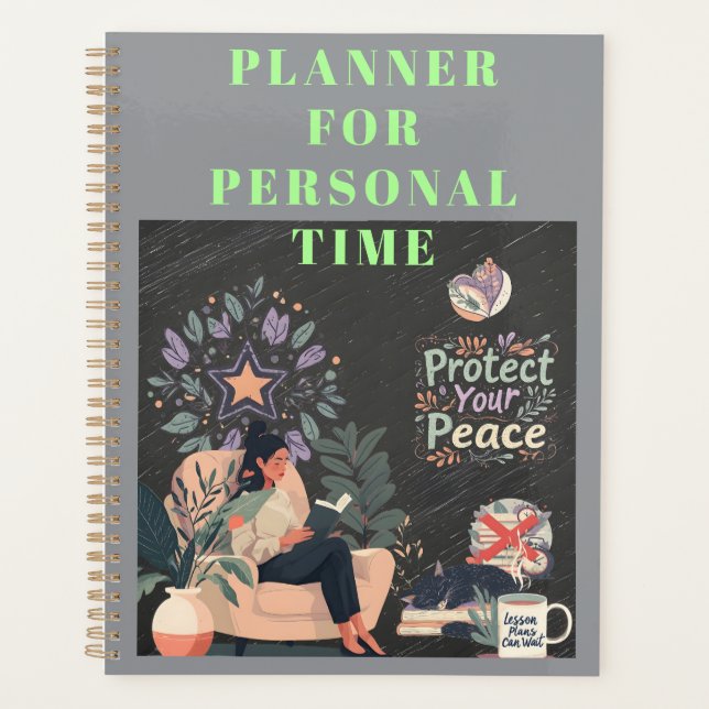 Calm Self Care Back to School Teacher Planner (Front)