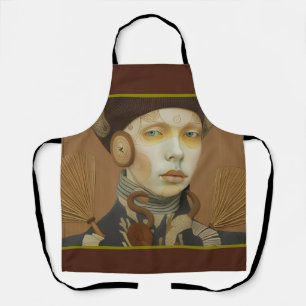 Calm serious gaze Ceramic Tile Apron