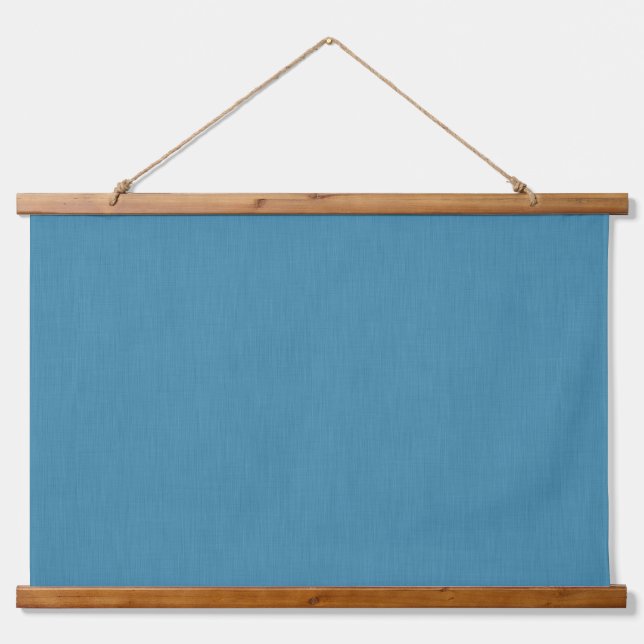 Calm & simple Blue linen textured background  Hanging Tapestry (Front)