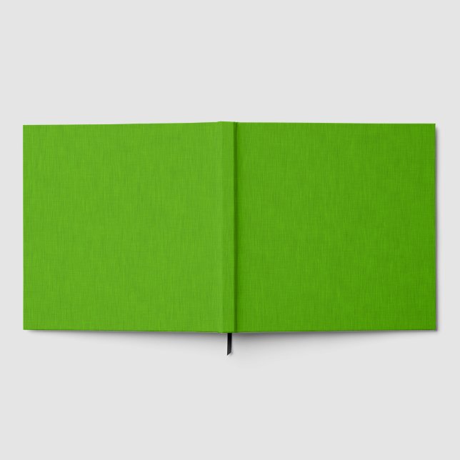 Calm & simple lime green textured background  guest book (Full)