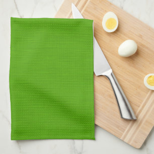 Calm & simple lime green textured background  tea towel