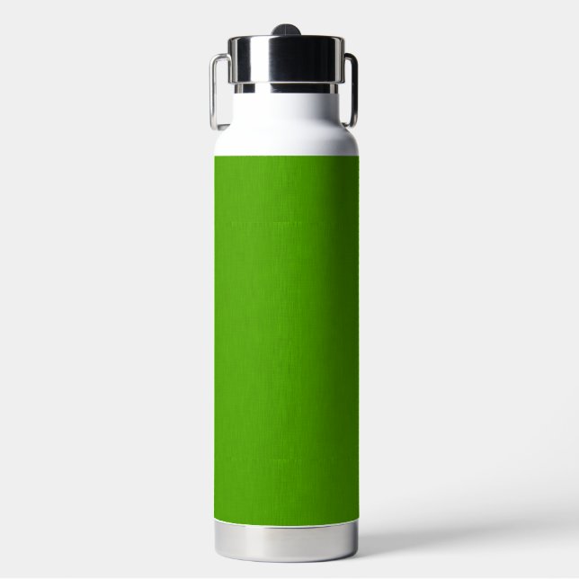 Calm & simple lime green textured background  water bottle (Front)