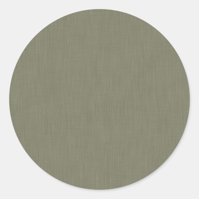 Calm & simple olive green textured background  classic round sticker (Front)