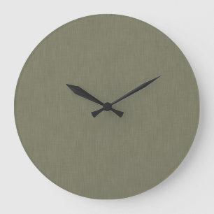Calm & simple olive green textured background  large clock