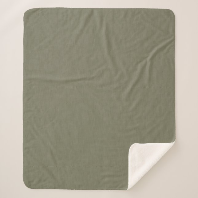 Calm & simple olive green textured background  sherpa blanket (Front)