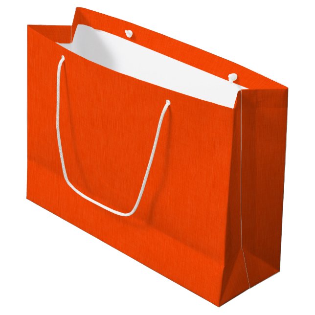 Calm & simple orange textured background  large gift bag (Front Angled)