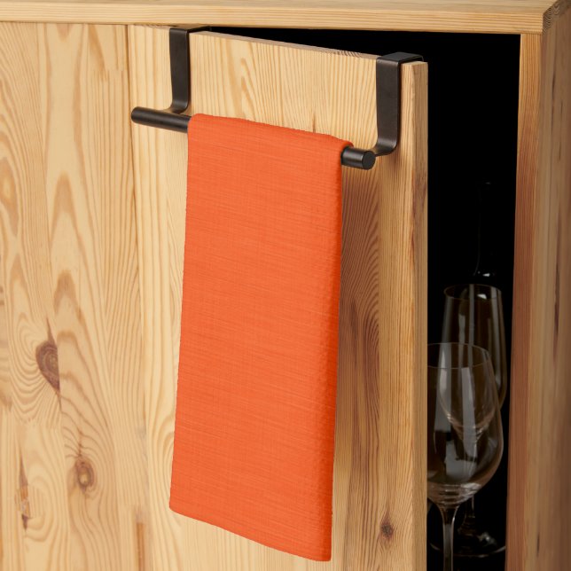 Calm & simple orange textured background  tea towel (Thirds Fold)