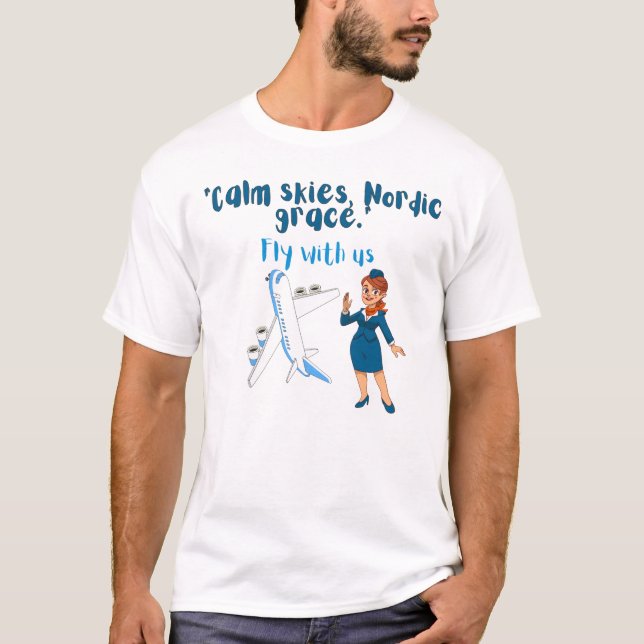 "Calm skies, Nordic grace." Design for everyone  T-Shirt (Front)