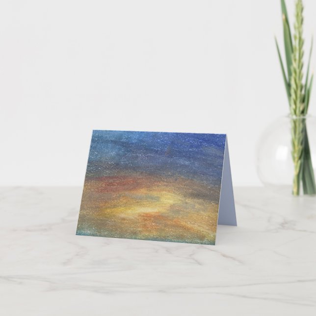 Calm Sky Abstract Hand Drawn Blank Card (Front)