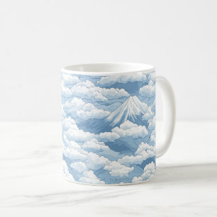 Calm Snowy Mountains Watercolor Blue White Harmony Coffee Mug