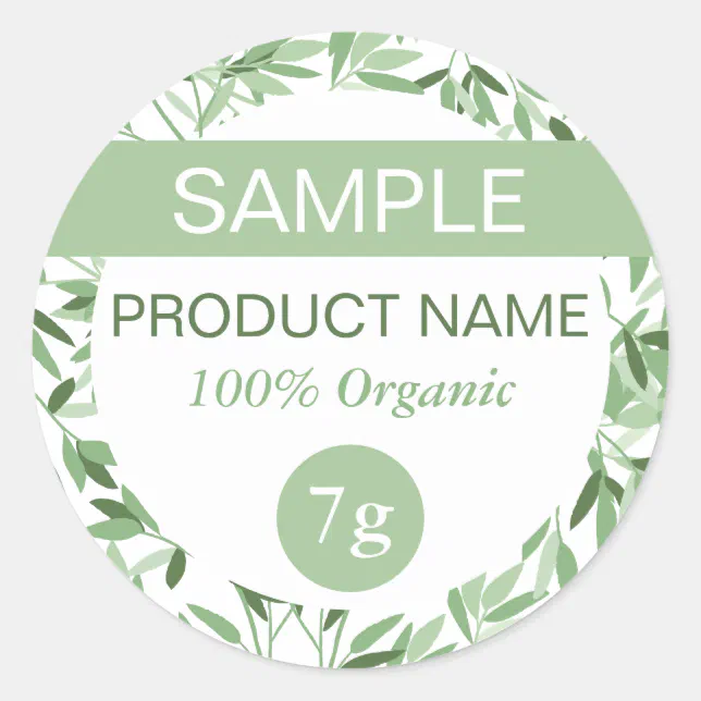 Calm Soft Green Greenery Sample Product Label | Zazzle