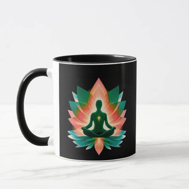 Calm Strength Meditation Aura Art Mug (Left)