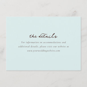 Calm Teal Minimalist Calligraphy Enclosure Card