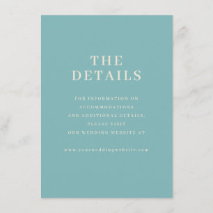 Calm Teal Minimalist Details Enclosure Card