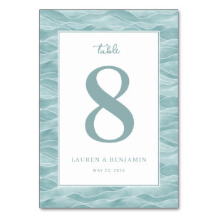 Calm Teal Wave Number Eight Table Number