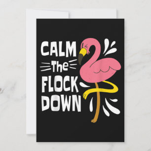 Calm The Flock Down Funny Pink Flamingo Save The Date