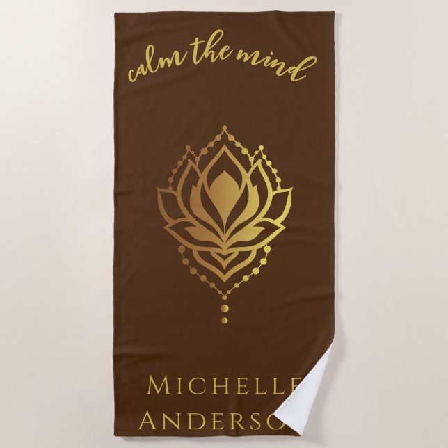 Calm The Mind Beach Towel (Front)