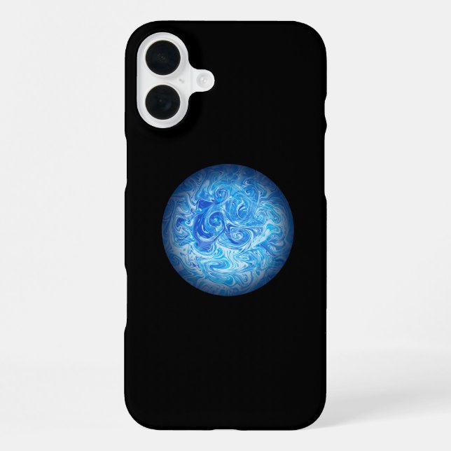 Calm Tide Fluid Art Phone Case iPhone 16 Plus (Back)