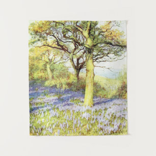 Calm Tree and Flower FIeld Landscape Tapestry