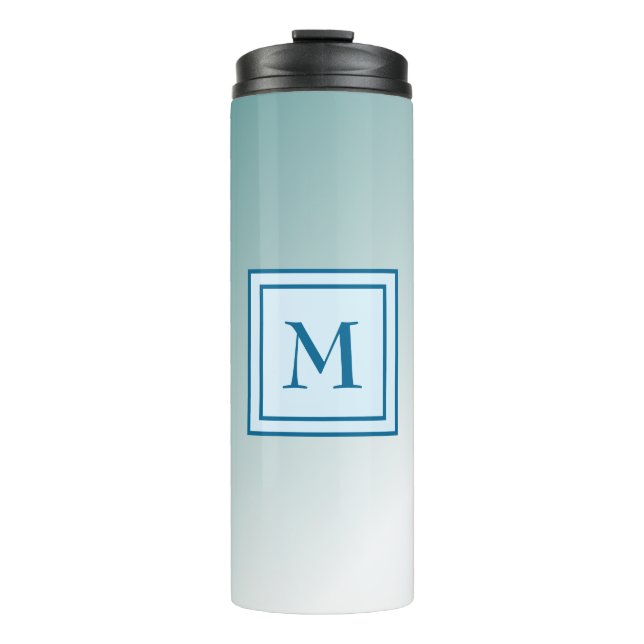 Calm Tropical Blue Ombre Thermal Tumbler (Front)