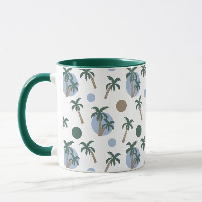 Calm-Tropical Palms & Dots Colour Inside Mug (Left)