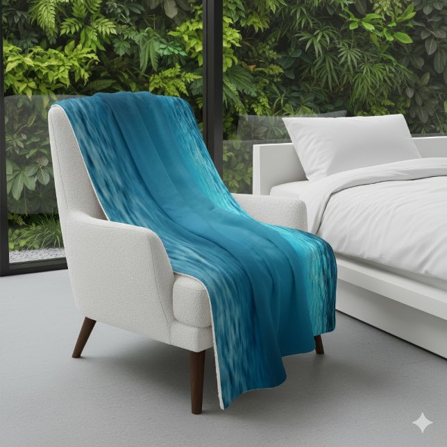 Calm Underwater Blue Ocean Light Sherpa Blanket (Creator Uploaded)