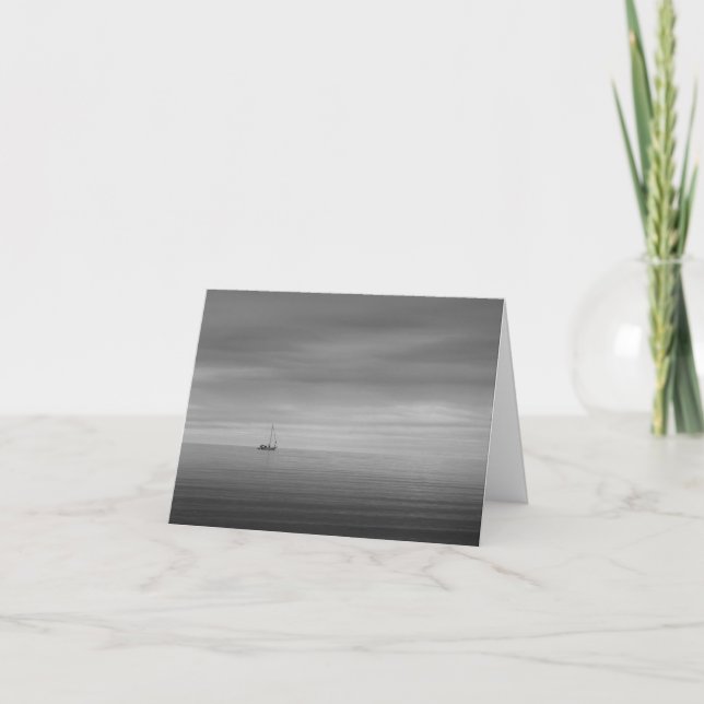 Calm Water Black and White Photo Note Card (Front)