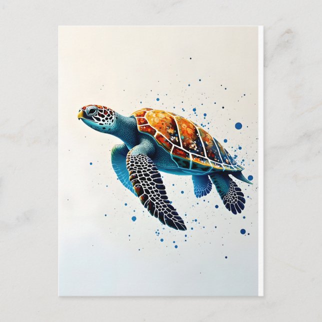 Calm Waters: Celebrate Sea Turtles with ocean Postcard (Front)