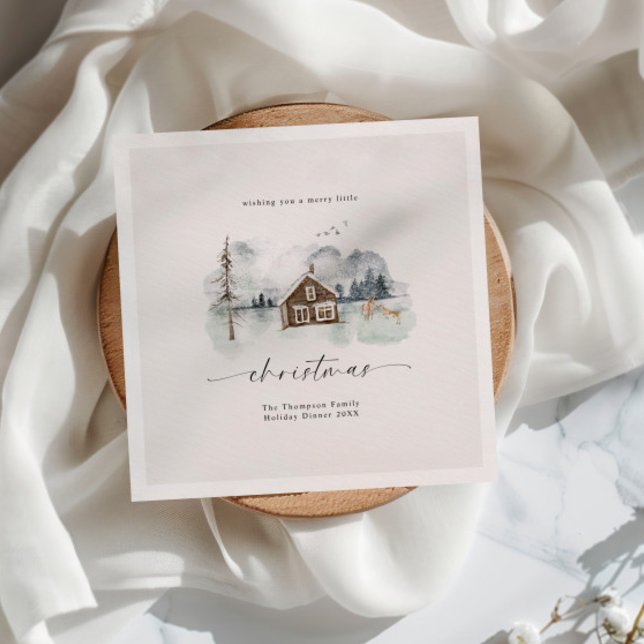 Calm Winter Landscape Christmas Napkin (Creator Uploaded)