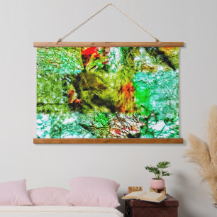Calm yellow abstract Wood Topped Wall Tapestry,Joy Hanging Tapestry