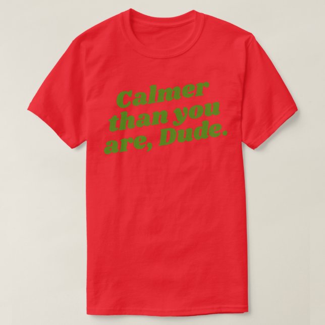 Calmer Than You Are Dude T-Shirt (Design Front)