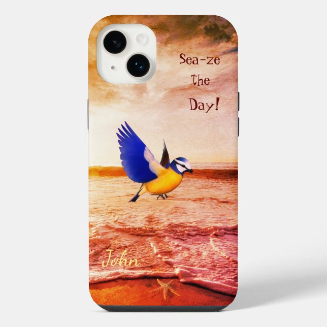 Calming  Beach Scene  Bird Sea iPhone Case (Back)