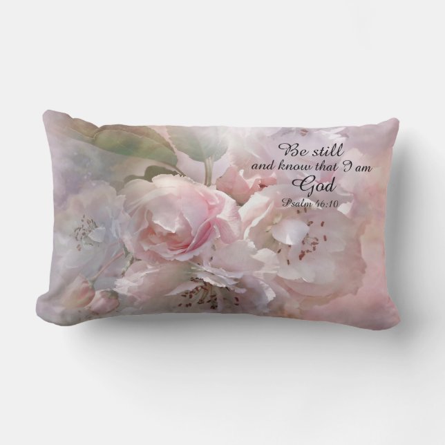 Calming Blossom with a Bible message Lumbar Cushio Lumbar Cushion (Front)