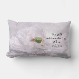 Calming Blossom with a Bible message Lumbar Cushion