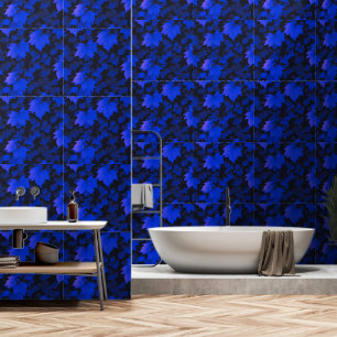 Calming Blue Autumn Leaves Wallpaper