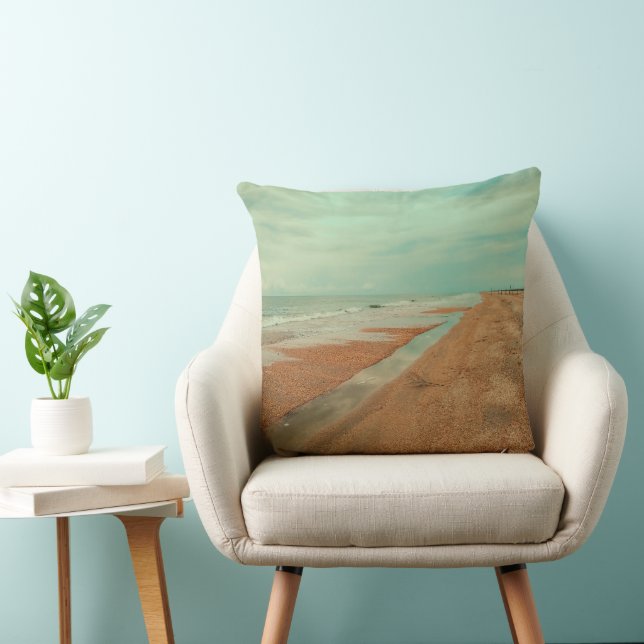 Calming Blue Minimalist Ocean Beach Tide Cushion (Chair)