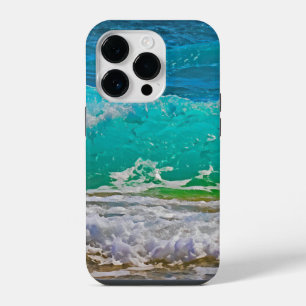 Calming Blue Ocean Waves Beach Art iPhone 14 Pro Case