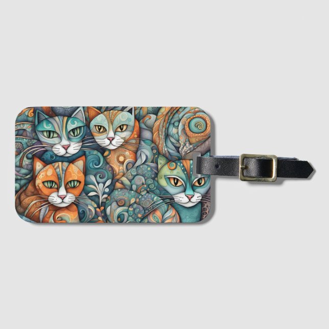 calming cats 2 luggage tag (Front Horizontal)