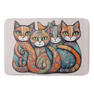 calming cats 3 bath mat