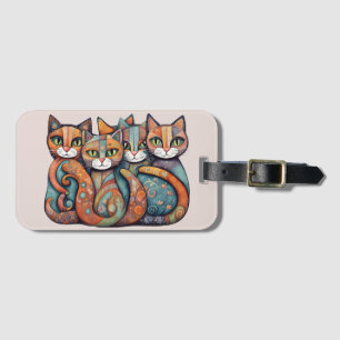 calming cats 3 luggage tag