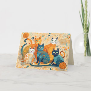 calming cats greeting card