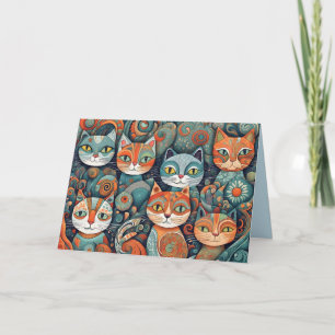 calming cats greeting card