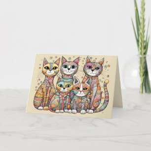 calming cats greeting card