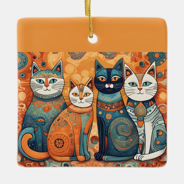 calming cats ornament (Front)