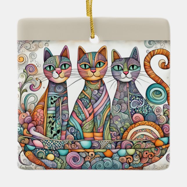 calming cats ornament (Front)