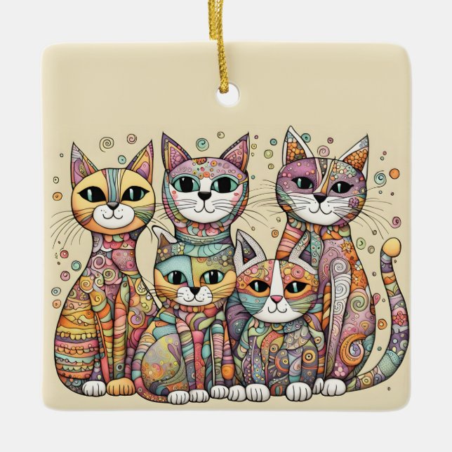 calming cats ornament (Front)