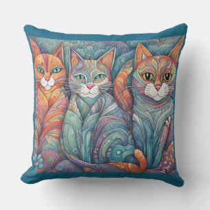 calming cats outdoor pillow